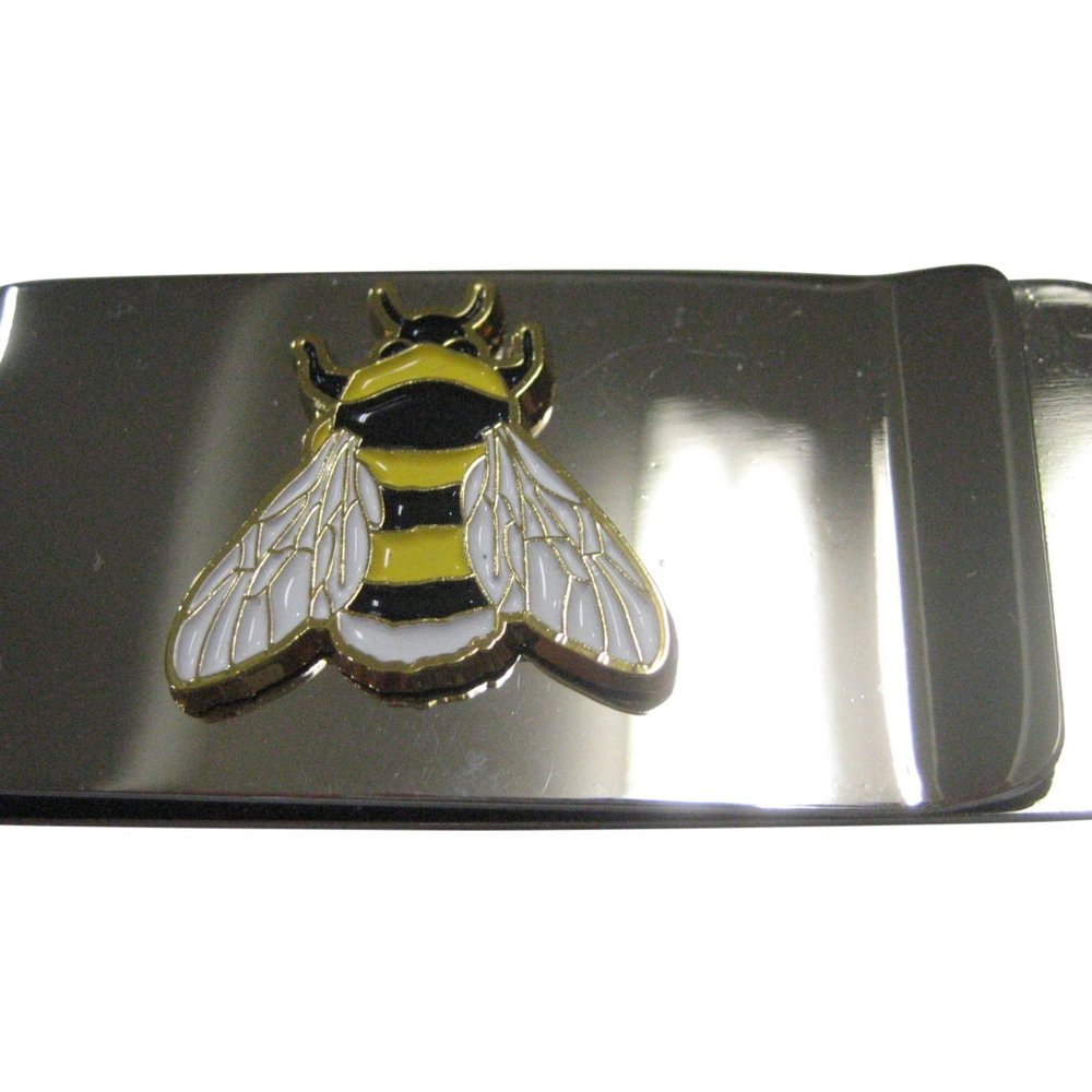 Yellow and Black Toned Bumble Bee Insect Bug Money Clip